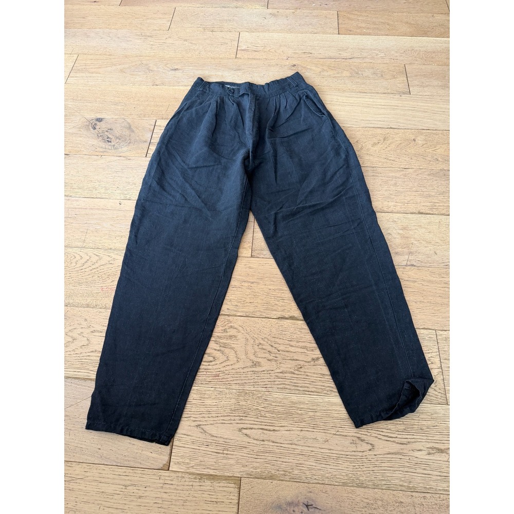 Zeppelin Black Ramie Rayon Blend‎ Pleated Front Pants Waist 32 Inseam 34